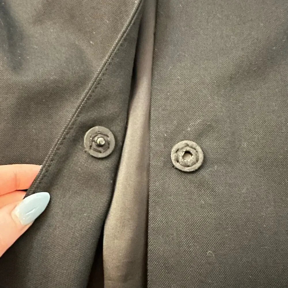 Theory Black Collarless Tailored Blazer Jacket